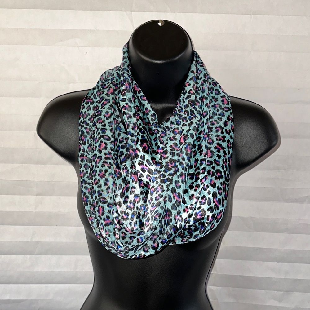 Blue Animal Print Infinity Scarf Women's Fashion Loop Scarf Unbranded